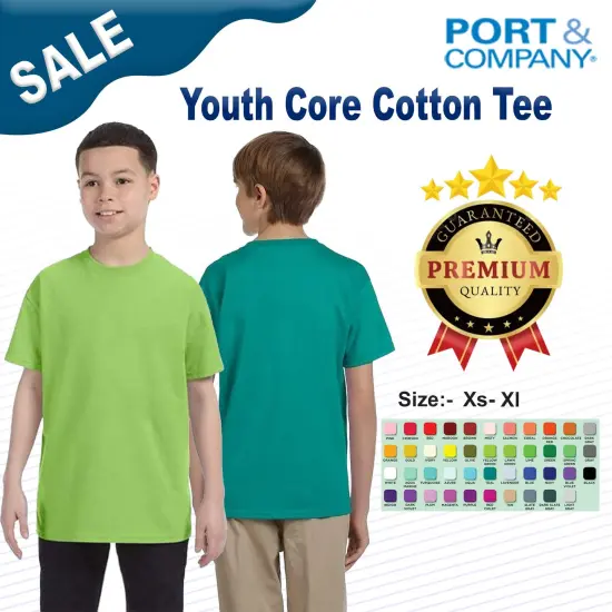 Port & Company&reg; Youth Core Crew Neck Short Sleeve Cotton Tee {2}