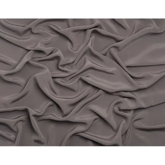 1 Yard Dark Silver Colored Silk Crepe Fabric Luxurious 4 Ply , 44 Inches Width {3}