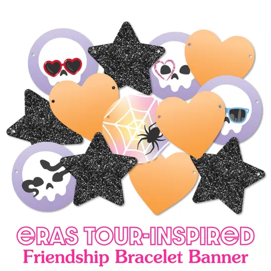 Big Dot of Happiness In My Spooky Era Banner, Ghost Concert Tour Halloween Party Decorations, Large Friendship Bracelet Banners, 28 Pieces {4}