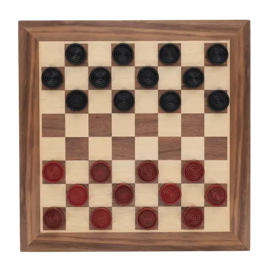 WE Games Old School Red and Black Wooden Checkers Set -12 in. {5}