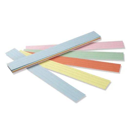 Sentence Strips, 5 Assorted Colors, 1-1/2" Ruled, 3" x 24", 100 Strips {1}