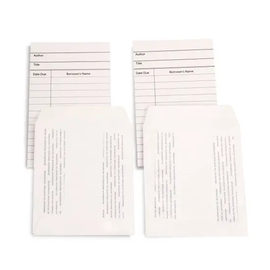 Library Cards & Self-Adhesive Pockets Combo, White, 30 Each/60 Pieces {1}