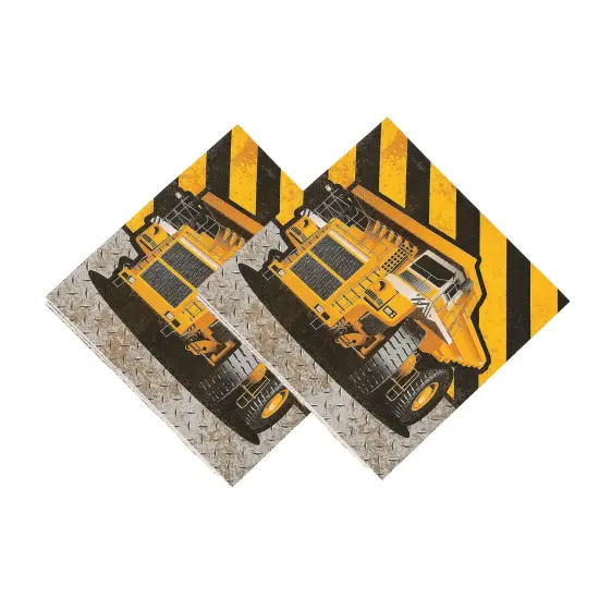 Construction Zone Dumptruck Luncheon Napkins 16 Pc {2}