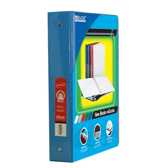 3-Ring View Binder with 2 Pockets, 1.5", Cyan {1}