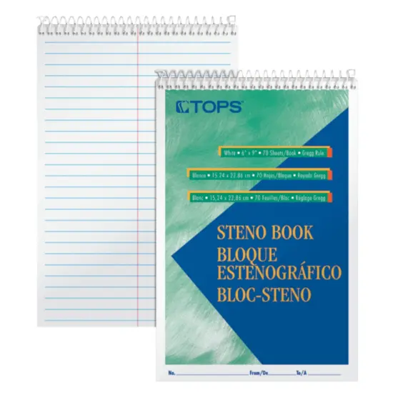 Steno Books, 6" x 9", Gregg Rule, 80 Sheets, Each {1}