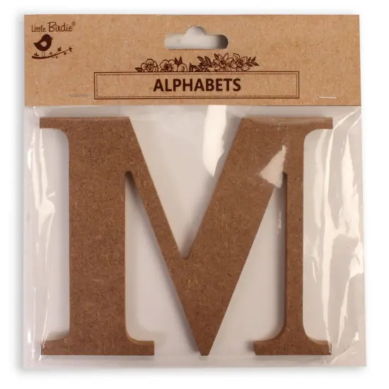 Little Birdie MDF Alphabets Upper Case 4" 1/Pkg-M {1}