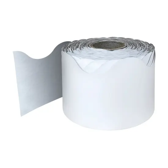 White Rolled Scalloped Border, 65 Feet {1}