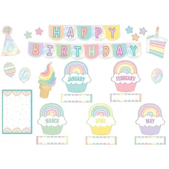 Pastel Pop Happy Birthday Mini Bulletin Board Set {1}