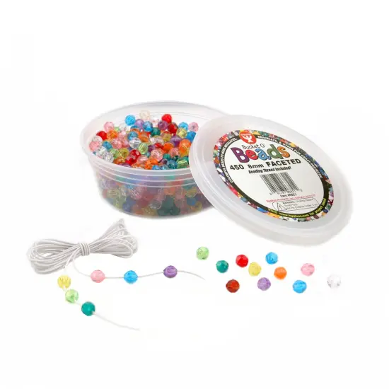 Bucket O&rsquo; Beads, Faceted, Translucent Assorted, 8 mm, Pack of 450 {1}