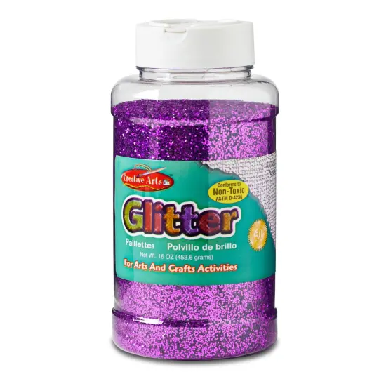 Creative Arts by Charles Leonard Glitter, 16 oz. Bottle, Purple {1}