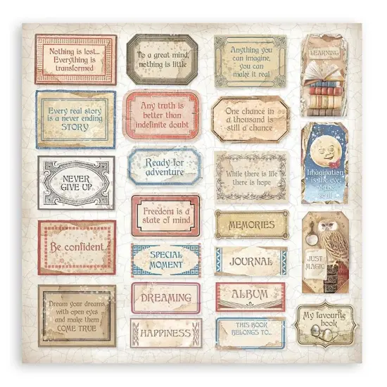 Stamperia Double-Sided Paper Pad 12"X12" 10/Pkg-Vintage Library, 10 Designs/1 Each {4}