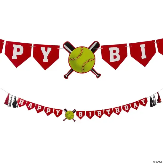 Softball Happy Birthday Banner {2}