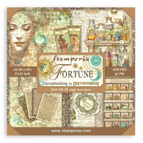 Stamperia Single-Sided Paper Pad 12"X12" 22/Pkg-Fortune {1}