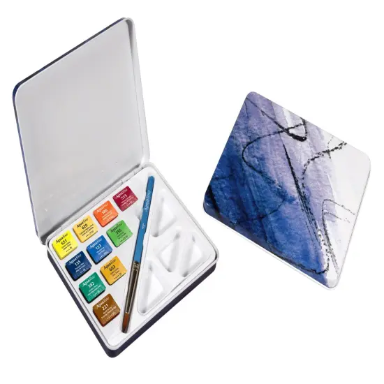 Daler-Rowney Aquafine Watercolor Paint Half Pan Travel Set-10/Pkg {1}