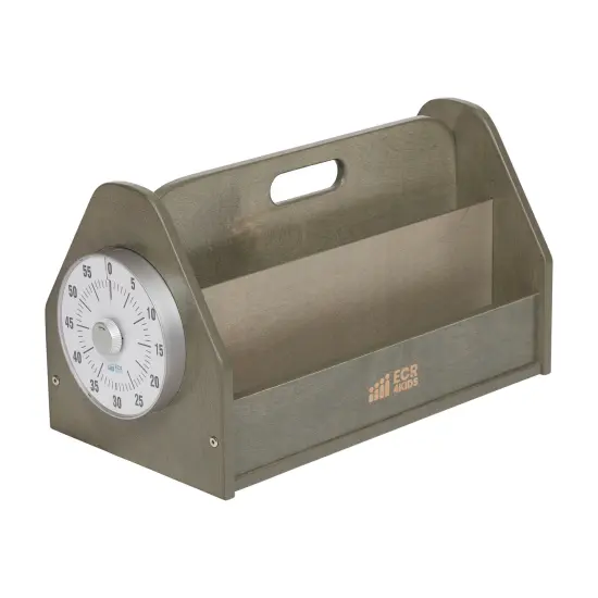 Double-Sided Book Caddy with Countdown Timer, Portable Library Grey Wash {1}