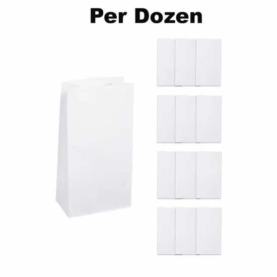 5" x 10" Paper Treat Bags - 12 Pc. White {1}