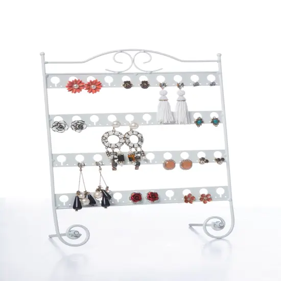 Mango Steam Tabletop Earring & Jewelry Organizer with Classic Display Stand for Earrings White {3}