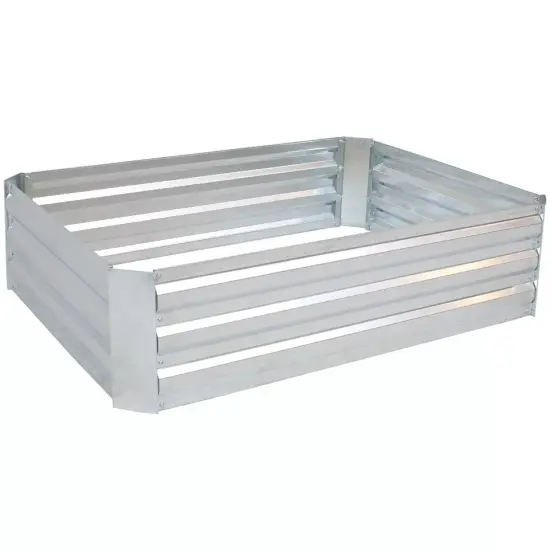 Galvanized Steel Rectangle Raised Garden Bed - 47 in - Silver {4}