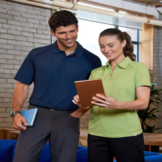 North End&reg; Ladies Recycled Polyester Performance Piqu&eacute; Polo Cactus Green {5}