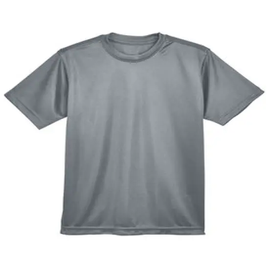 UltraClub&reg; Youth Cool & Dry Basic Performance Crew Neck Short Sleeve T-Shirt CHARCOAL {1}