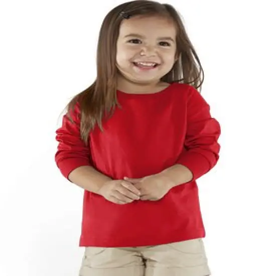 Rabbit Skins&reg; Toddler Crew Neck Long-Sleeve Fine Jersey T-Shirt - 3302 Red {1}