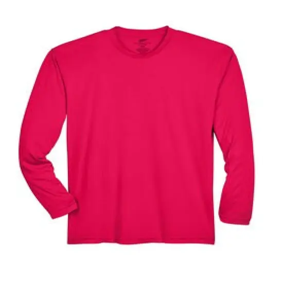 UltraClub&reg; Long-Sleeve Performance T-Shirt Red {1}