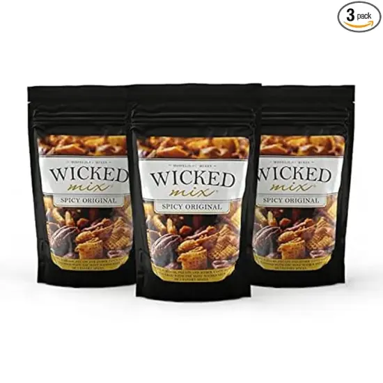 Wicked Mix Snack Mix with Mixed Nuts, Sweet and Salty Trail Mix Snack Packs with Almonds, Cashews, Pretzels, Pecans - Healthy Snacks Zero Trans Fat (Original Mix, Pack of 3) {1}