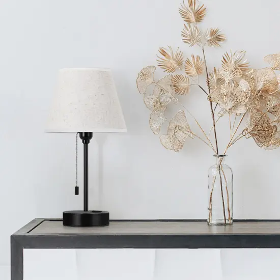 Modern Desk Lamps with Fabric Lampshade Nightstand Lamps {6}