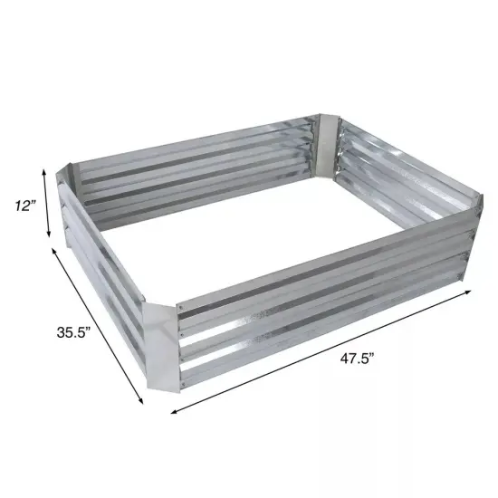 Large Galvanized Raised Iron Garden Bed Planter Box Plant Holder Kit 47x 35 In {2}
