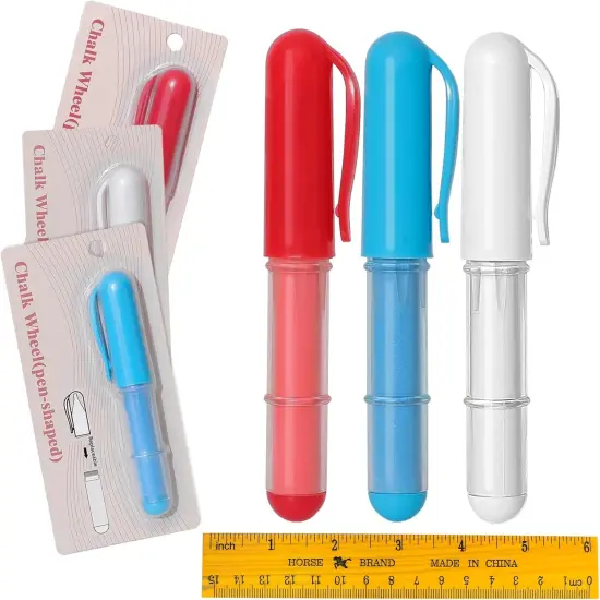 Fabric Chalk Markers (Red,Blue,White and 1 Ruler) {1}