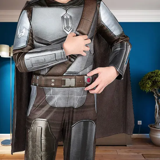 Child Mandalorian Qualux Costume Star Wars Outfit with Printed Armor {3}