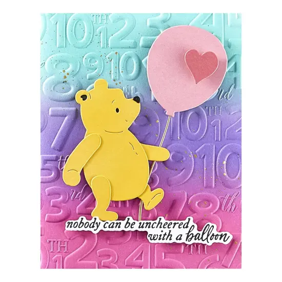 3D Embossing Folder From Say Cheese Classic Pooh Birthday-Classic Pooh Birthday Numbers {4}
