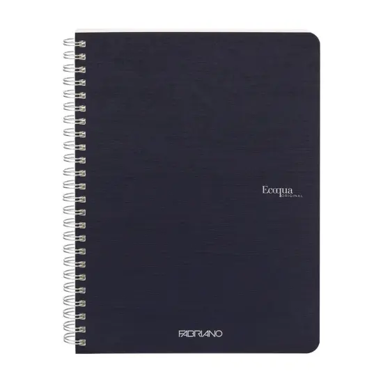 Fabriano Ecoqua Original Spiral-Bound Notebook, A5, 70 Sheets Navy {1}
