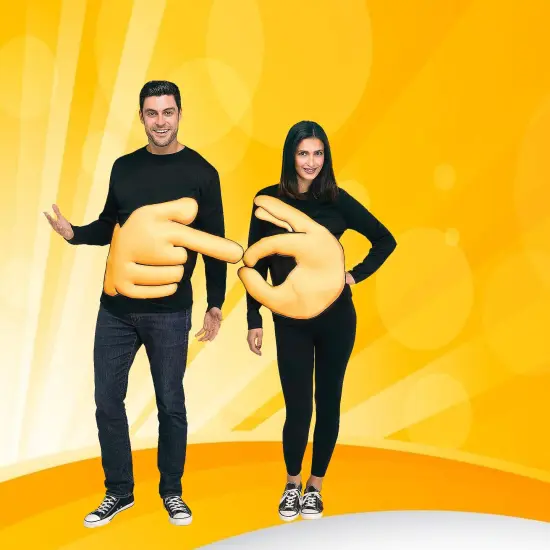 OK Pointer Adult Costume Set Two Piece Funny Gesture Duo Outfit {2}
