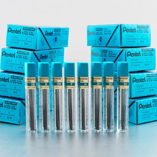 Pentell Super Hi-Polymer Lead Refill 12/Tube-0.7mm, Medium HB {3}