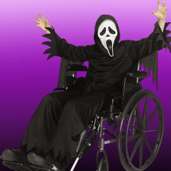 Kids Scream Ghost Face Adaptive Costume Halloween Jumpsuit Iconic Mask Easy Wear Inclusive Design {3}