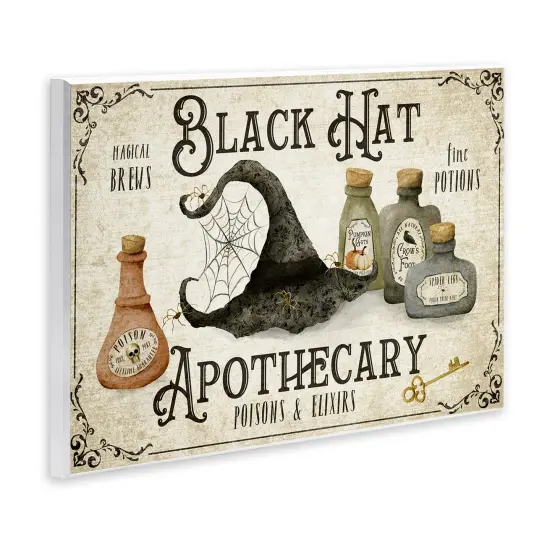 Black Hat Apothecary Potions Wall Plaque Art {3}