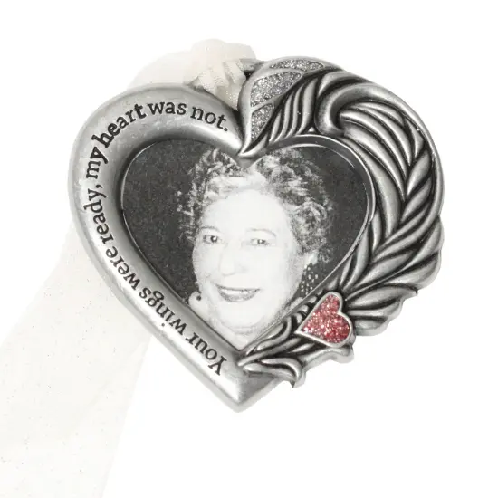 Gloria Duchin Remembrance Heart Frame Pewter Christmas Ornament {1}