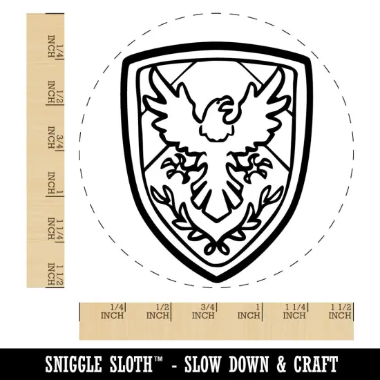 Medieval Shield Eagle Emblem Self-Inking Rubber Stamp Crafting Planners Blue {1}