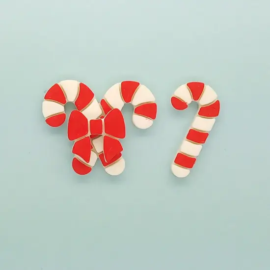 Candy Cane Clay Cutters with Bow, 3 pcs, Cute Christmas Shapes, Adorabilities {4}