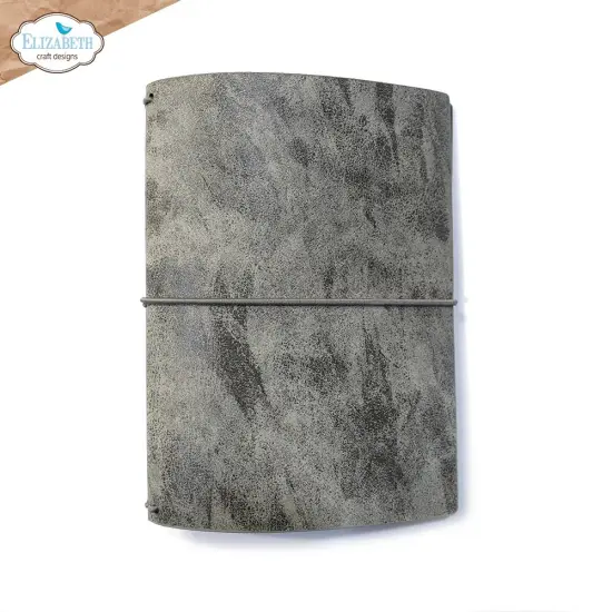 Elizabeth Craft Stonewashed Art Journal XL 9.8"X6.5"-Grey Passport {1}