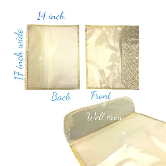 5 Assorted Gotta Patti Saree Bags Lehnga Cover Clothes Organizer Sari Storage Bag for Wardrobe and Gifting Storage Indian Wedding Favor Cloth Case Birthday {5}