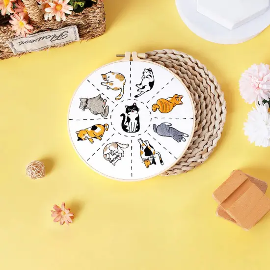 Louise Maelys Cats Embroidery Kits for Beginners with Cute Animals Pattern,Adults Starter Cross Stitch Kit DIY Needlepoint {4}