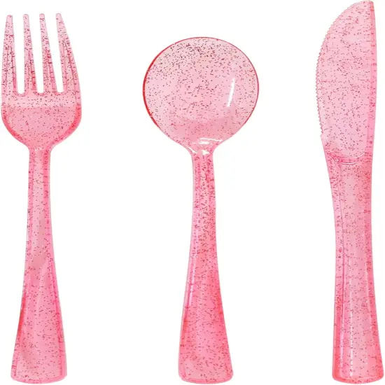 150 Pcs Pink Silverware for Baby Shower {1}