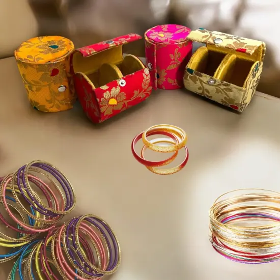 Bangle Box Organizer Bulk Assorted Bangle Jewelry Storage Boxes Beautiful Bangle Case Indian Wedding Favor Bridesmaid Gift - Travel Essential Accessories for Women {3}