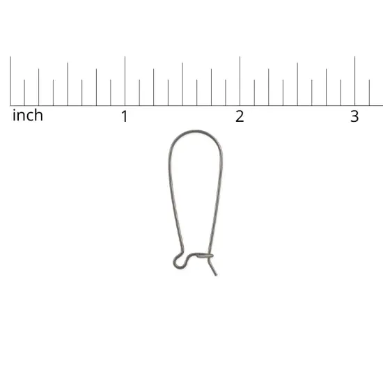 JewelrySupply Kidney Ear Wire 33mm Surgical Stainless Steel (Package of 10) {3}