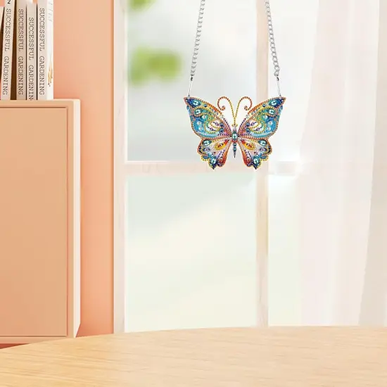 Hanging Pendant Diamond Painting Kit (Colorful Butterfly) {4}