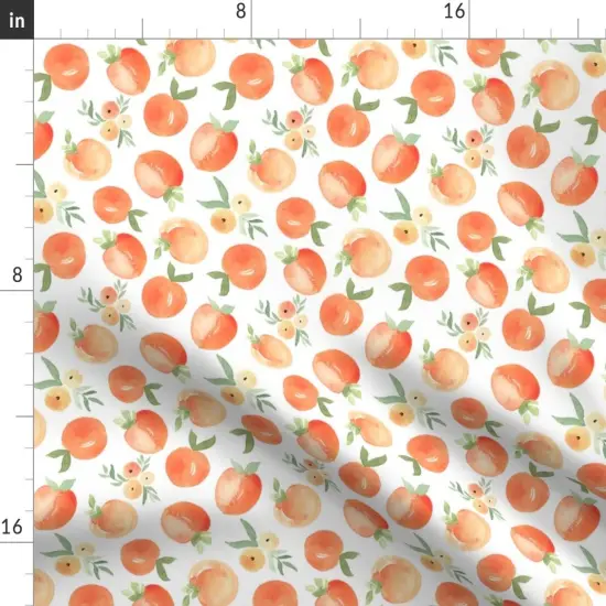 Various Fabrics by the Yard or Fat Quarter Painted Peaches Fruit Peach Summer Garden Food Kitchen Custom Printed Fabric by Spoonflower {2}