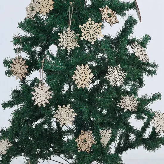 27pcs Wooden Snowflakes Hanging Ornaments {3}