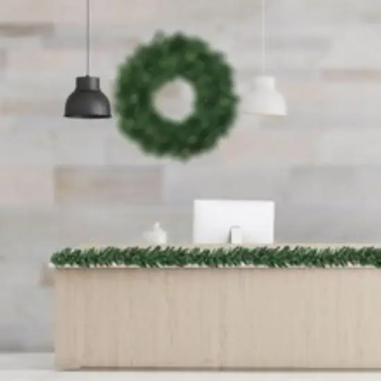 4PC Pre-Lit Christmas Garland 6' Artificial Pine - 120 Tips, 12" Wide with 75 Battery-Powered LED Lights {3}